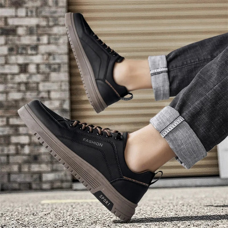 Men's casual shoes four seasons breathable soft-sole anti-slip outdoor walking shoes lightweight flat shoes sports board shoes