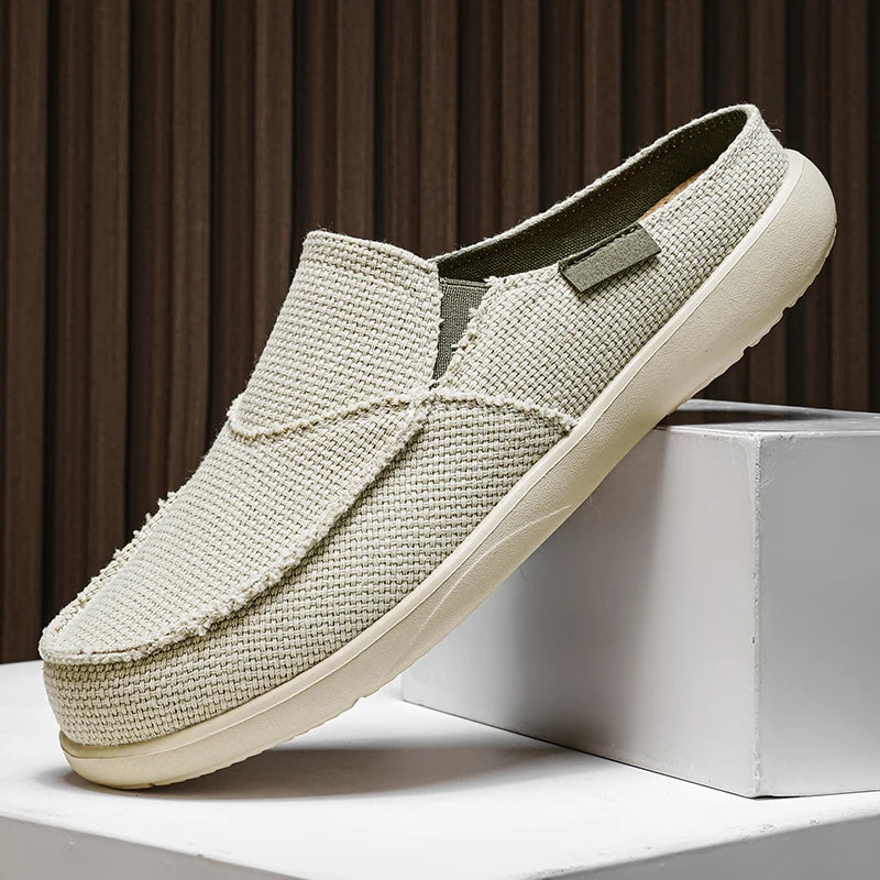 Mens Walking Shoes Ultra Light Mesh Breathable Half Slippers Summer Daily Commuting Versatile Casual Shoes 2025 New Hot Selling