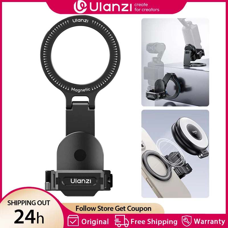 អាដាប់ទ័រពង្រីកម៉ាញេទិក Ulanzi PM01 Pocket 3 ជាមួយវីស 1/4" សម្រាប់ DJI OSMO Pocket 3 Outdoor Vlog Live