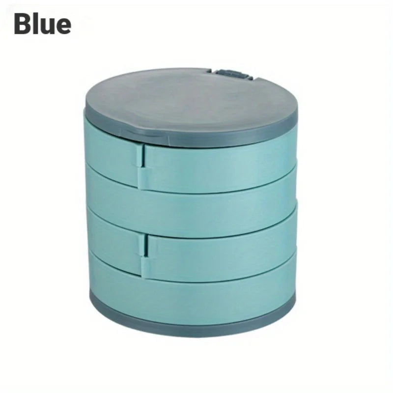 1pc Rotating Storage Box for Organizing Earrings, Rings, And Necklaces Made of Multi-Layer Plastic, Jewelry Boxes organizer box