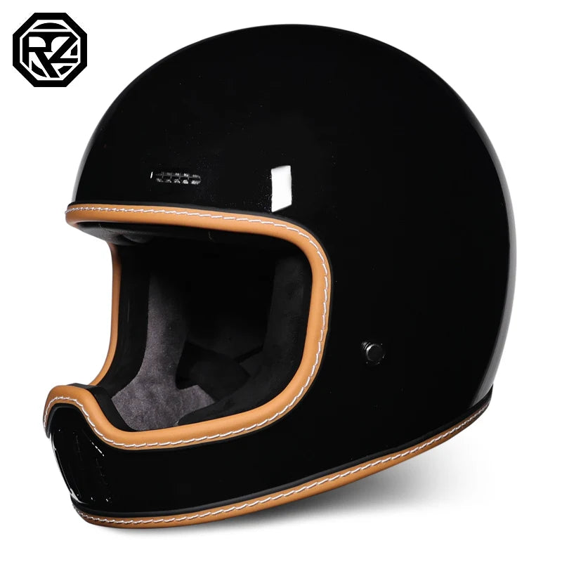 ORZ Retro Motorcycle Helmet Full Face Cruising Motorcycle Helmet Four Seasons Couple Street Pig Nose Helmet DOT Approved 729