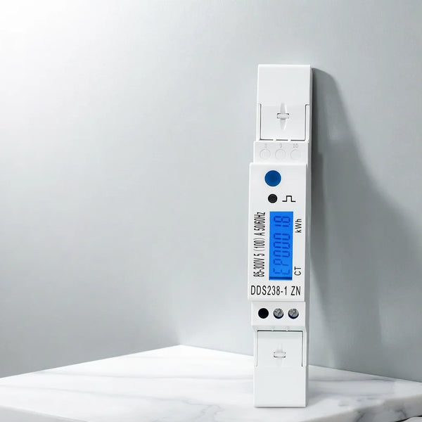 TOMZN CT Energy Meter LCD,85-300V(400Vmax),100A,50/60Hz,meas.pos/rev active&reactive energy,V,A,Hz,PF,backlight.