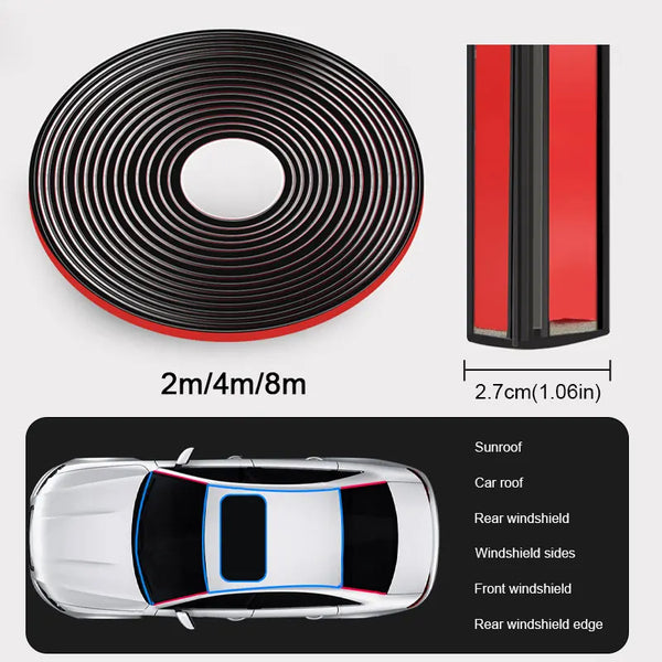 27mm Rubber Car Seals Edge Strip Upgrade T Shaped Sealing Strips for Auto Roof Windshield Sealant Protection Noise Insulation
