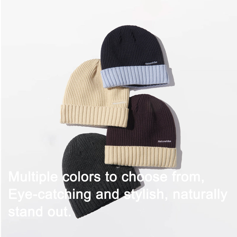 Naturehike Turned-Up Wool Knitted Hat Warm Winter Outdoor Unisex Anti-static Breathable Moisture-Wicking Windproof Skiing Hat