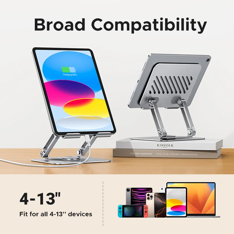 UGREEN Tablet Phone Stand 360°Rotatable Aluminum iPad Stand For iPad Pro iPhone Xiaomi Tablet Support Laptop Stand Tablet Holder