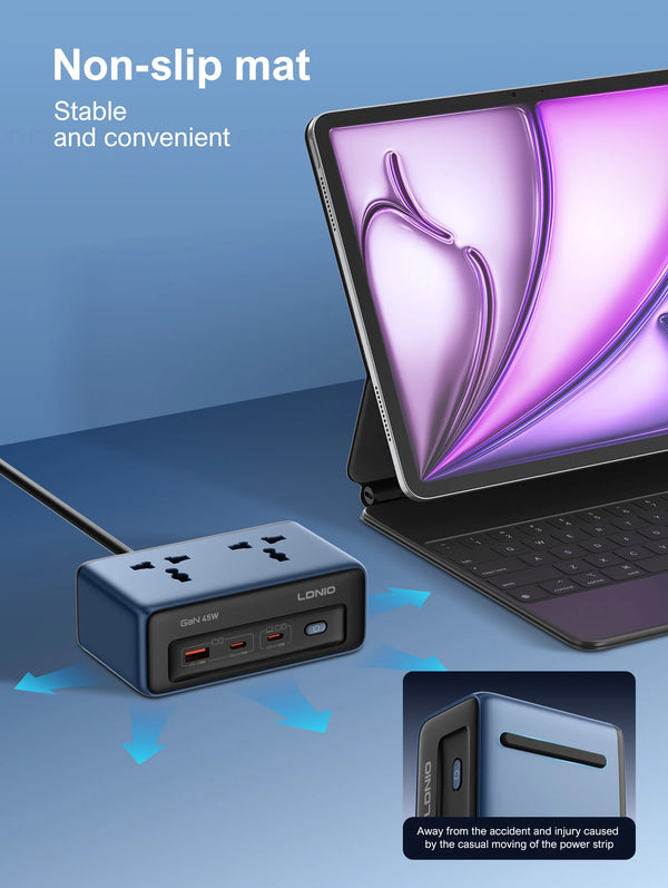 បន្ទះសាកលឿន LDNIO Cube Power Strip ខ្សែភ្លើងបន្ថែមអគ្គិសនី 2 ម៉ែត្រ 45W ស្ថានីយសាកប្រភេទ C សហរដ្ឋអាមេរិក ចក្រភពអង់គ្លេស អឺរ៉ុប Kr ឌុយ USB C អាដាប់ទ័រ