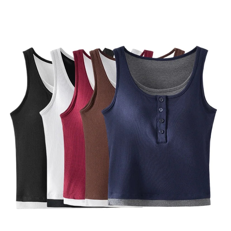 Threaded Chest Pad Sling Vest Integrated Bra Sleeveless Top Women One Piece Sleepwear Pajamas Underwear Bottoming Shirt
