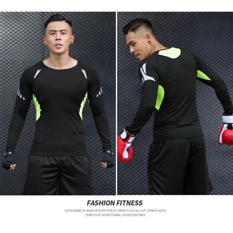 Men's Winter Thermal Underwear Set Fleece Compression Long Johns Warm Sports Base Layer Fitness Training Wear