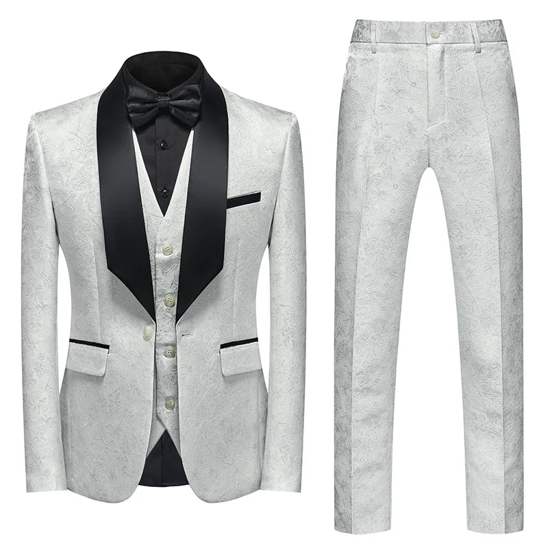 2026 New Men's Purple Suit 3-Piece, Wedding Party Dress Jacket and Vest with Trousers, Asian Size Slim-Fit Sets. M-6XL