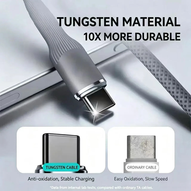 100W Super Fast Charging Type-C Data Cable for Huawei Apple Xiaomi OPPO Car Charging Compatible High-Speed USB Cable