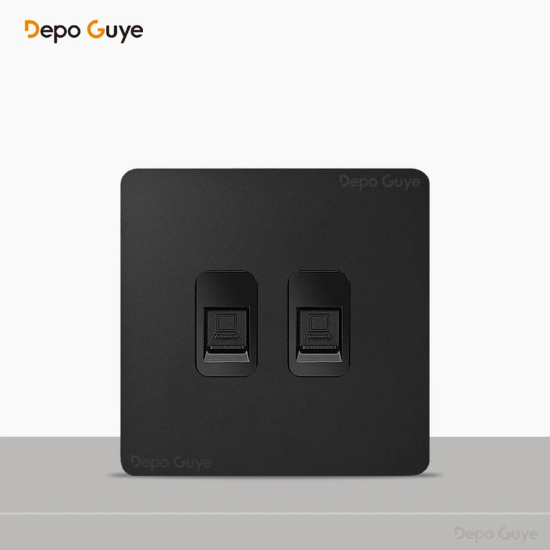 Retro Brass Lever Switch 1-4 Gang 2 Way Toggle Switch Panel Black EU RU FR Electrical Sockets And Switches USB Type-c Cat6 Rj45