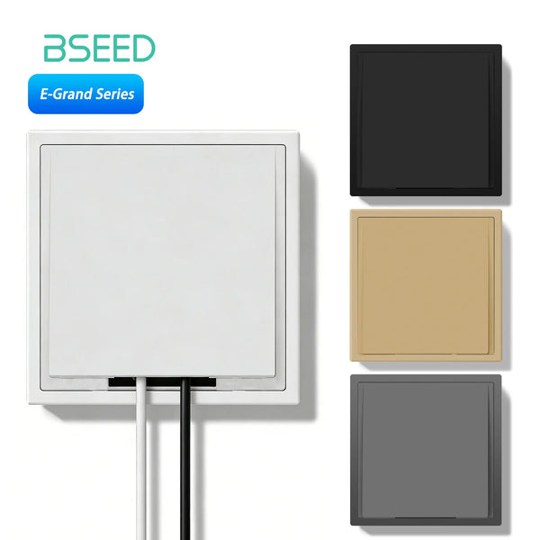 Bseed E Series Cable Wire Exit Plate Wall Outlet Cable Management Cover with Punch Holes Plastic Frame for TV/Speaker Wires