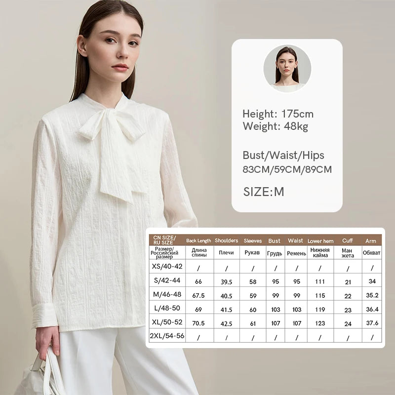 Amii Women's Autumn Elegant Blouses 2026 New Romantic Bow Tie Chiffon Shirt Straight Casual Long Sleeve Ladies Top 12621071