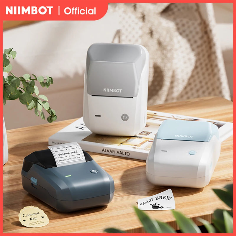 Niimbot B1 Thermal Printer Self-adhesive Food Stickers Bluetooth Label Maker Pocket Name Pirce Bacode Bussiness Labeling Machine