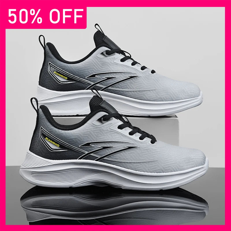 Men Sports Shoes Fashionable Mesh Breathable Lightweight Outdoor Soft Soled Fitness Shoes New Comfortable Versatile Tennis Shoes