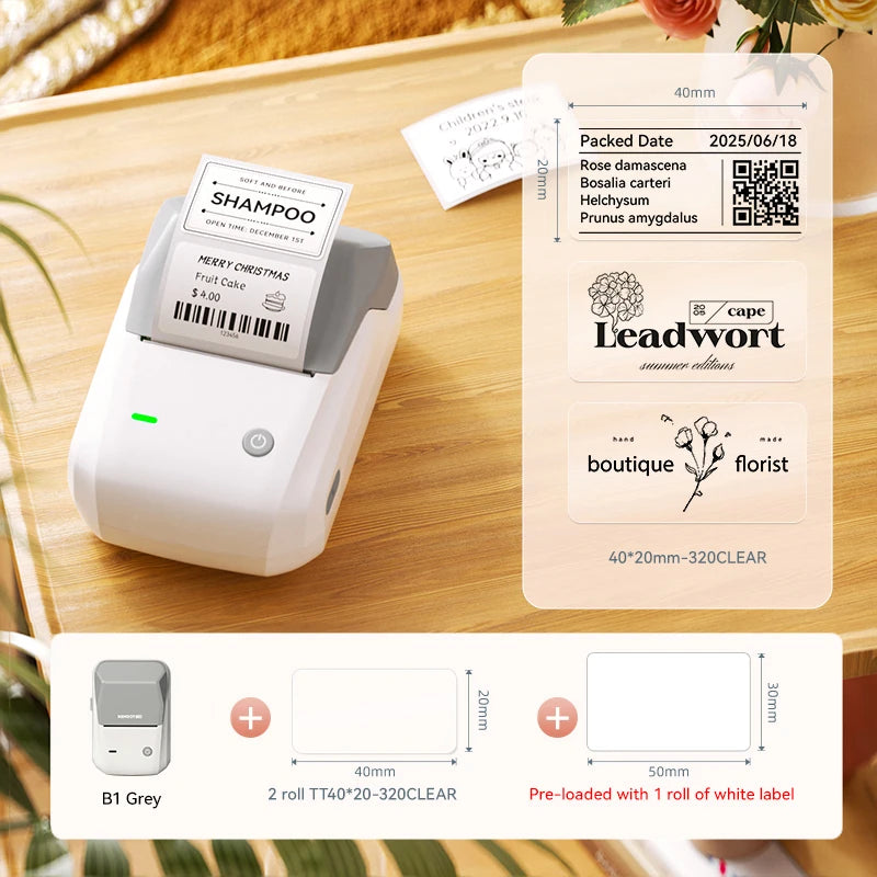 Niimbot B1 Portable Cosmetics Label Printer Wireless  Label Maker Multifunctional Self-adhesive Pocket Label Machine