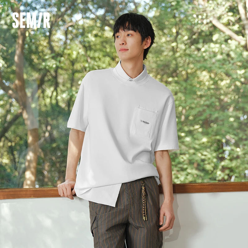 Semir Unisex Tshirt Heavyweight Mountain Style Loose Knit Short Sleeve Summer 2026 Versatile Urban Casual Style Top