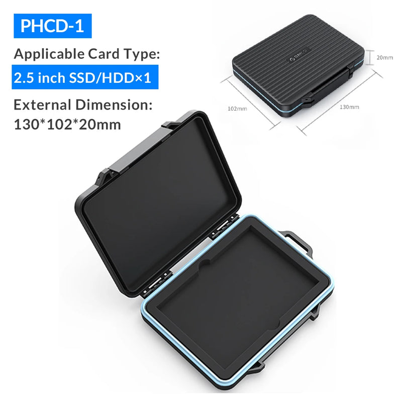 ORICO SD Memory Card Storage Case Micro SD Card Storage Holder Case Waterproof Soft Lining for HDD/CF/SD Card Holder Organizer