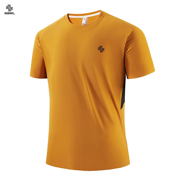 SBWL Fashion Football Style Men's Outdoor Running Fitness Loose Short Sleeve T-Shirt Breathable Quick Drying Casual Gym Tops