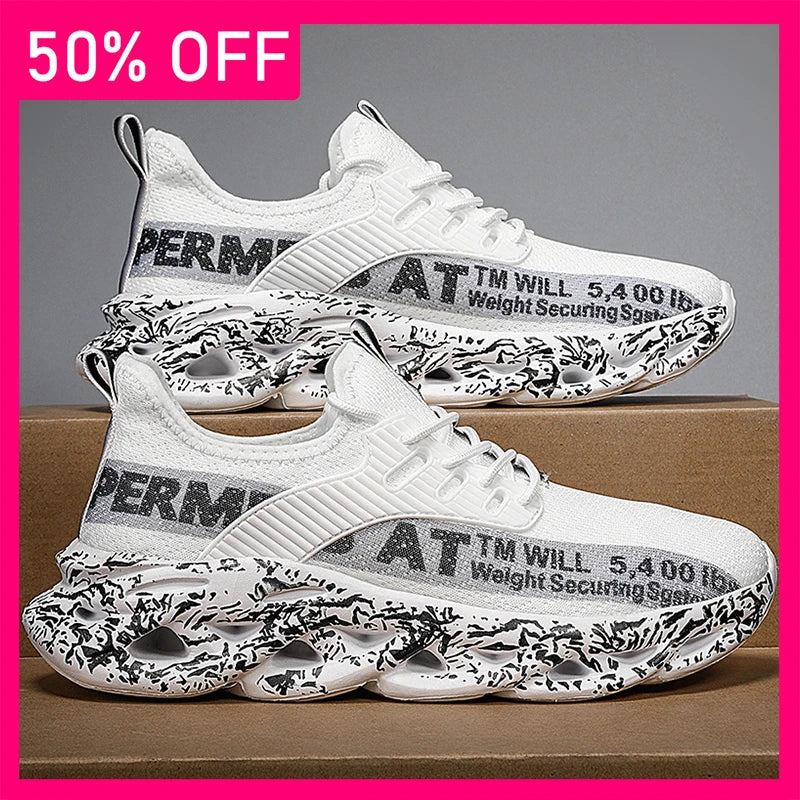 Men Sports Shoes New Mesh Breathable Ultralight Casual Running Shoes Soft Sole Rebound Shock-absorbing Fashion Fitness Shoes