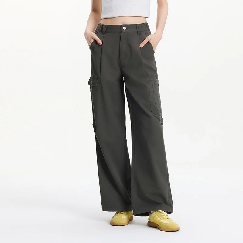 Semir Women Pants Pleated 2026 Drawstring Elastic Waist Workwear Wide Leg Urban Casual Everyday Style Soft Comfortable