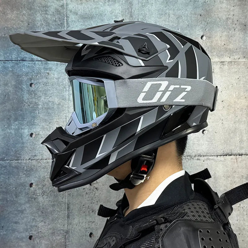 ORZ Helmets Motocross Kask Cross Downhill Soporte Casco Off Road Helmet Racing Classic Motorcycle Original Enduro Goggles