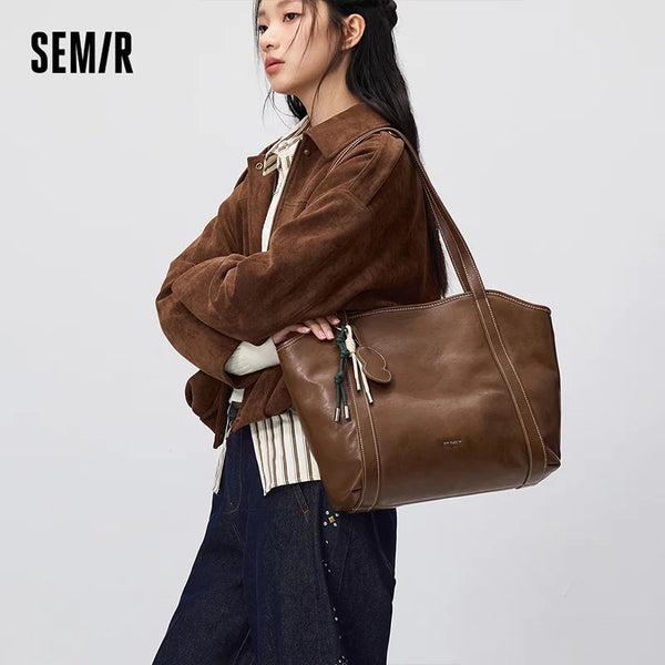 កាបូបស្ពាយស្ត្រី Semir បែបបុរាណ សមត្ថភាពធំ សម្រាប់ធ្វើដំណើរ កាបូបស្ពាយធម្មតា រចនាប័ទ្មប្រចាំថ្ងៃ ស្ពាយប្រចាំថ្ងៃ ស្លៀកប្រចាំថ្ងៃ 2026