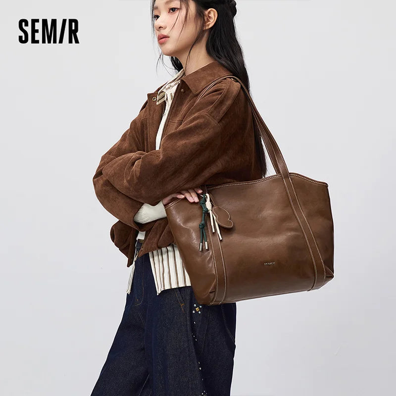 Semir Women Tote Bag Classic Large Capacity Commuter Casual Shoulder Bag Everyday Style Daily Carry Daily Wear 2026