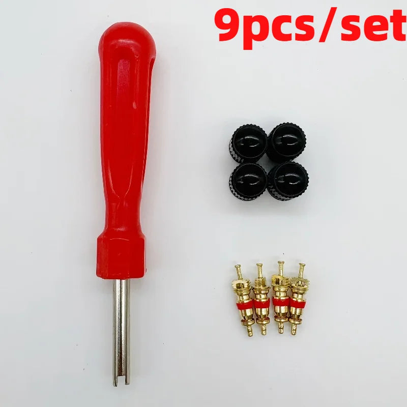 9pcs/set Tire Valve Repair Tool Set,Universal for Schrader Valves,Suitable for Cars,Motorcycles,Bicycles,Motorcycle repair tools