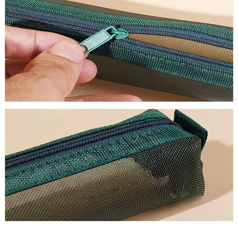1pc Multi-Functional Mini Mesh Pencil Case Storage Bags,Suitable for Exams,Portable Pencil Cases,Back-To-School School Supplies