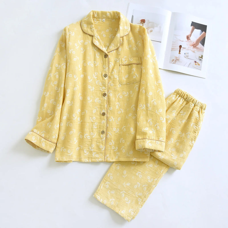 Comfort for Homewear Floral Sleepwear Women Pajama Home Wear Women's Sleeping Clothes Spring Autumn Long Sleeve Loungewear Suit