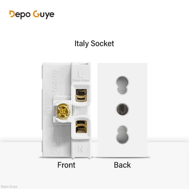EU Wall Socket Plastic Panel White USB Type C 10W/20W Charge Port TV Rj45 Satellite HDML Interface Function DIY Combination