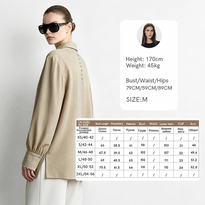 Amii Women's Long Sleeve Shirt Lapel Collar Casual Minimalist Business Shirts for Woman Casual Blouse 2026 Autumn Tops 12623077