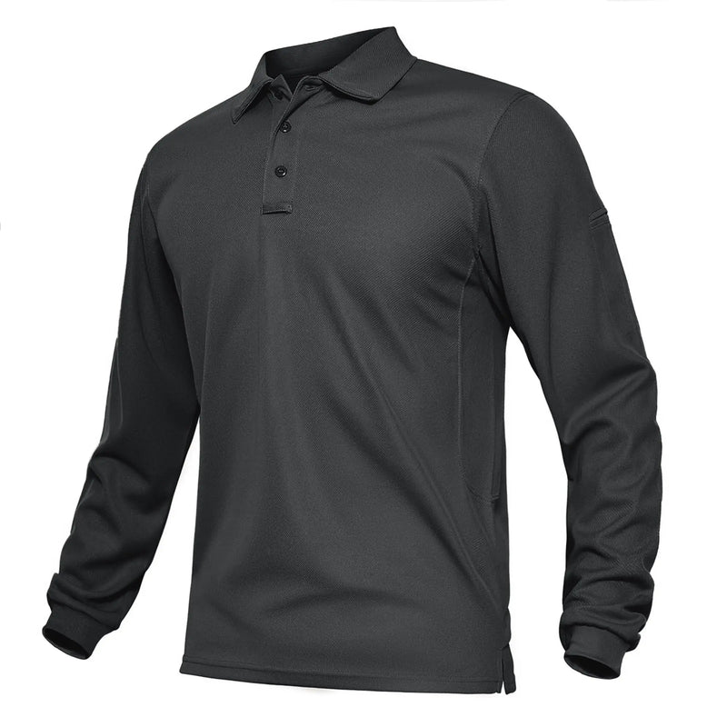 TACVASEN Summer Long Sleeve Performance Quick Drying Polos T-shirts Mens Office Shirt Golf Team Work Shirts Casual Tops