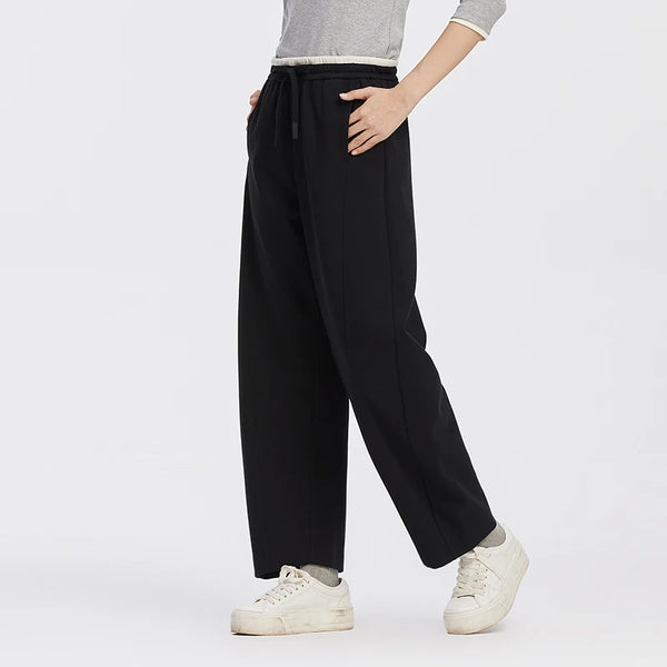 ខោ Semir សម្រាប់នារី Panel Curved Barrel Leg Contrast Patchwork រលុង រចនាប័ទ្មកីឡា ខោរដូវស្លឹកឈើជ្រុះធម្មតា ស្លៀកប្រចាំថ្ងៃ 2026