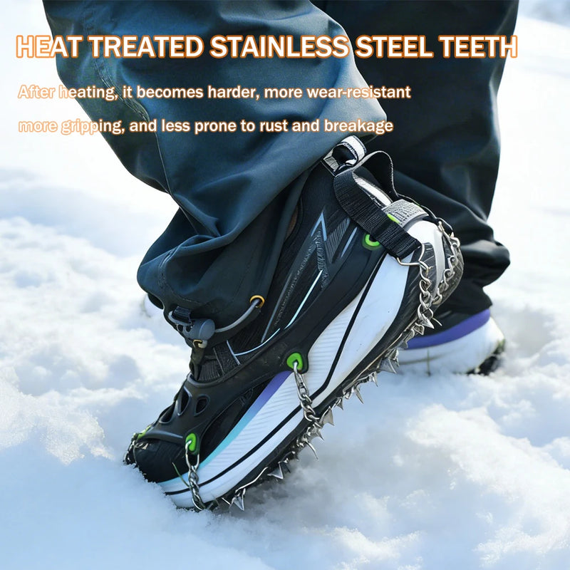 BRS Claws Grips Boots Cover Ice Gripper 22 Teeth Snow Spikes Outdoor Winter Hiking Climbing Crampons Cleats Chain Spike for Shoe