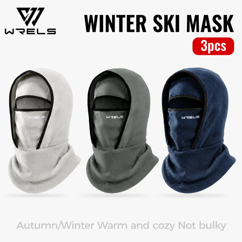WRELS Balaclava Ski Mask Thermal Anti Cold Cycling Full Face Mask Thick Warm Motorcycle Helmet Liner Men Women Outdoor Sport Cap