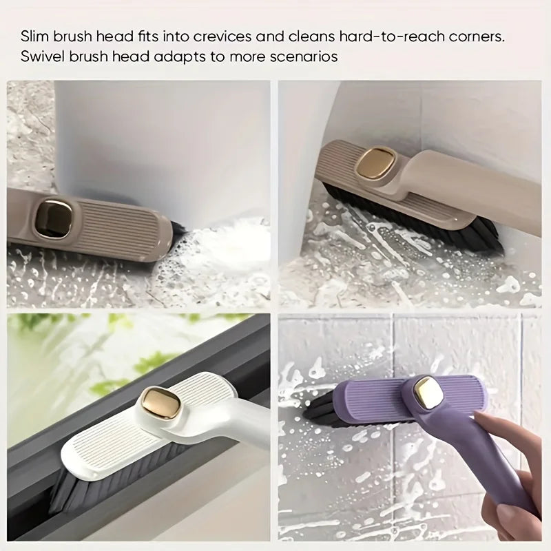 1/2pcs 2-in-1 Rotating Cleaning Brush  Bathroom & More - Durable Bristles for Tile, Grout & Wall Cleaning, Gap cleaning brush.