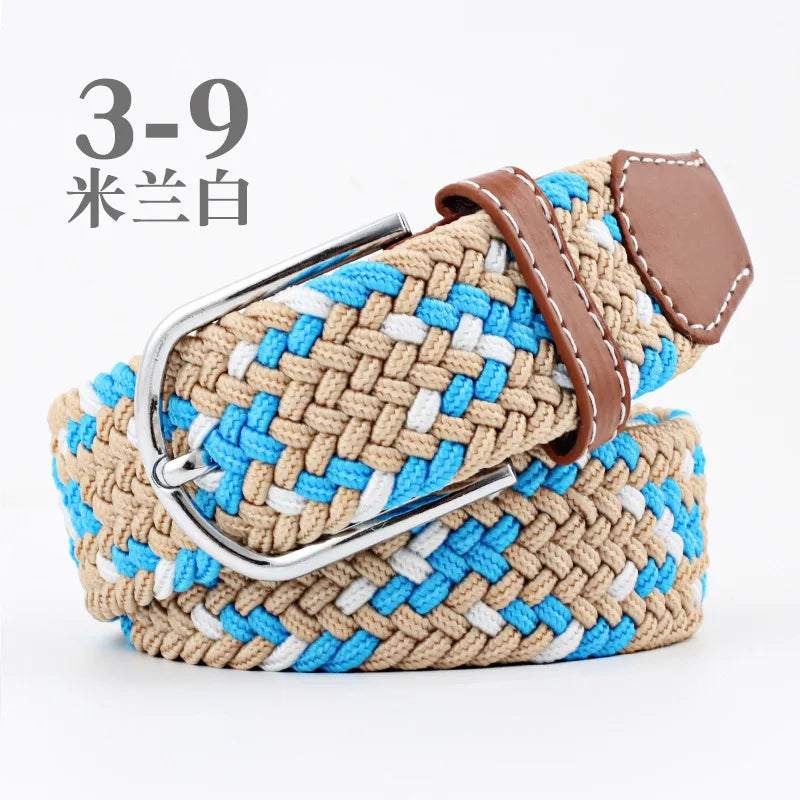 105cm Stretch Woven Belt, Unisex Canvas Belts Fashion Casual Student Belt Women Cinturon Male Waistband.