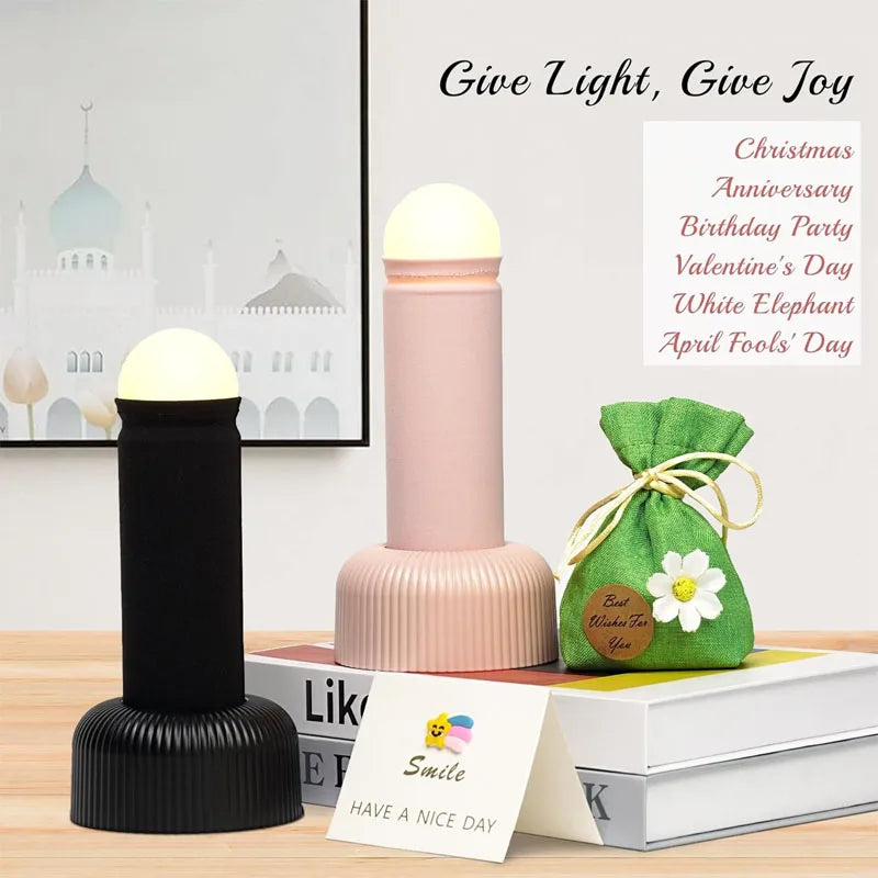 LED Funny Night Light Table Hand Pull Night Lamp Rechargeable Hand Pull Switch Atmosphere Table Lamp for Creative Birthday Gift