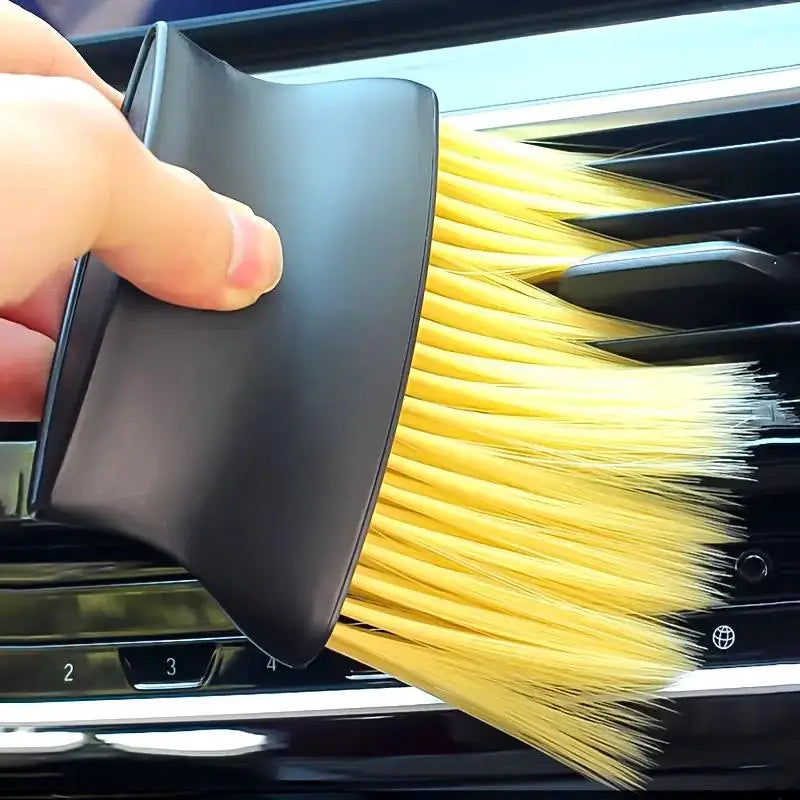Multi-faceted dust brush-flexible bristles ergonomic handle, suitable for air conditioning vents/car details. | ច្រាស់បោសធូលីពហុបំណង - រោមច្រាស់បត់បែនបាន ដងកាន់សម្រួលដល់ការចាប់កាន់ សមស្របសម្រាប់រន្ធម៉ាស៊ីនត្រជាក់/ចន្លោះលម្អិតនៃរថយន្ត។