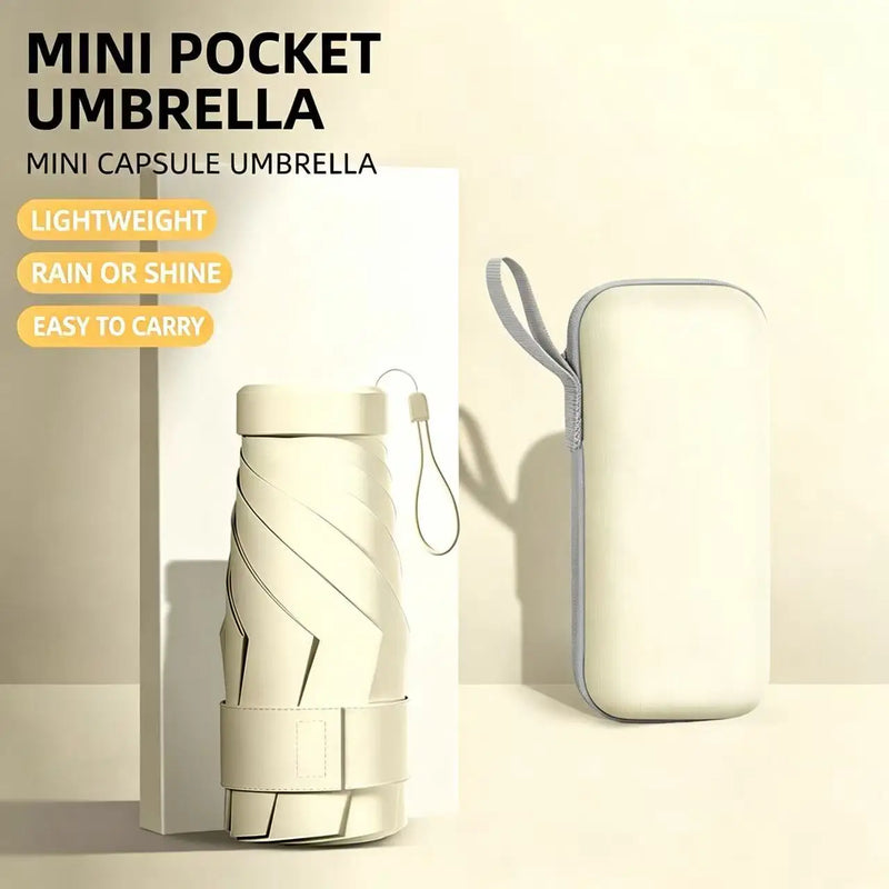 Compact Mini Pocket Umbrella, Aesthetic Portable Parasol, Dual Use For Sun Protection And Rainproof Outdoor Travel