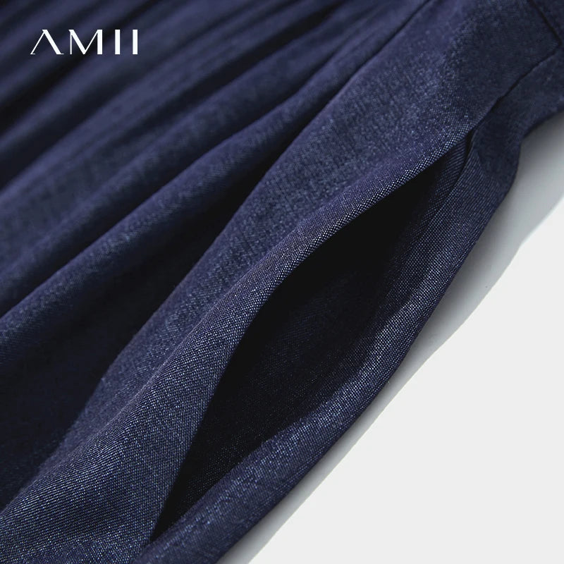 រ៉ូបវែង Amii Minimalism Long រដូវក្តៅឆ្នាំ ២០២៥ រ៉ូបថ្មីសម្រាប់នារីការិយាល័យ ដៃខ្លី ហោប៉ៅ រ៉ូបរលុង សម្លៀកបំពាក់ស្ត្រី 12552014