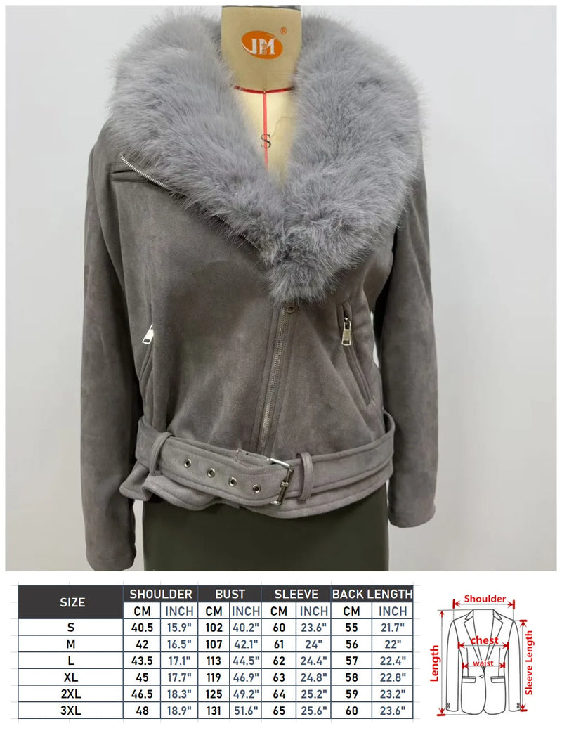 New Fall/winter Women's Loose-fitting, Warm Jackets; Short Coats with Detachable Fur Collars;Available in Black,Gray,Brown,Pink.