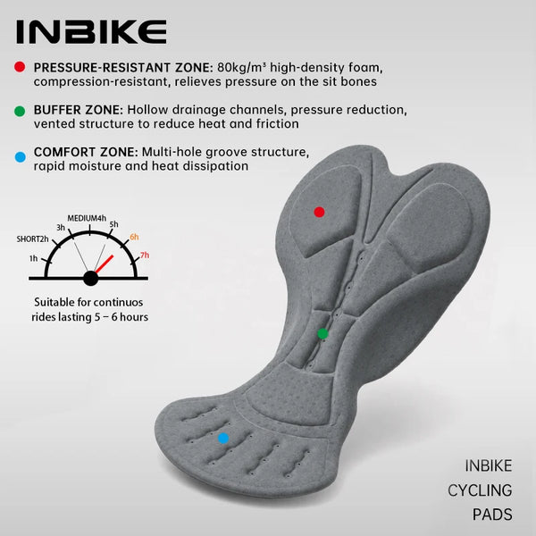 INBIKE Men's Road Bike Bib Pants Thermal Winter Cycling Clothing Moisture Wicking Comfort Padded MTB Bicycle Pants with Pockets