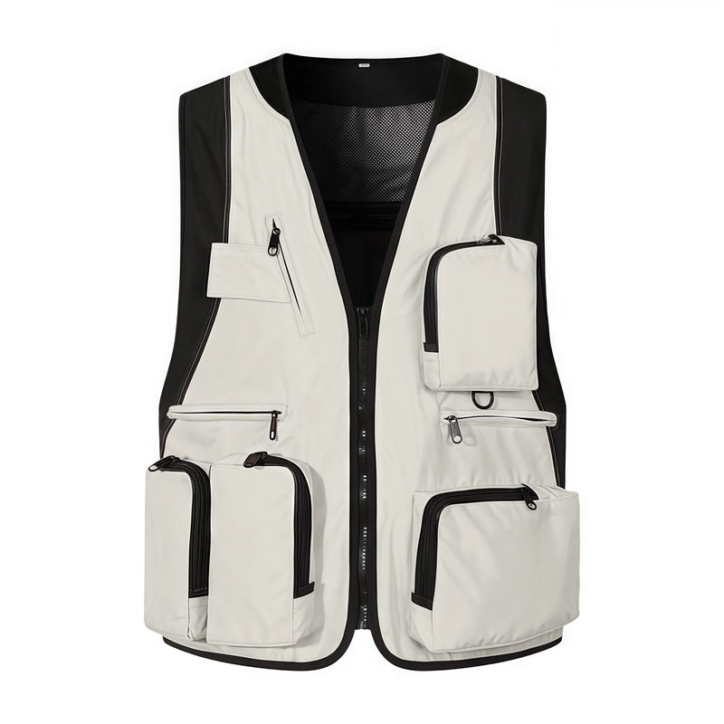 Functional Photographer Vest Work Clothes Men's Trendy Multi-Pocket Vest Korean-Style Trendy Workwear Custom Logo Printing