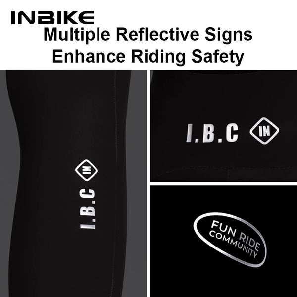 INBIKE Men‘s Winter Thermal Fleece Cycling Jersey and Bib Pants Set Long Sleeve Breathable Padded Road Bike Suit MTB Clothing