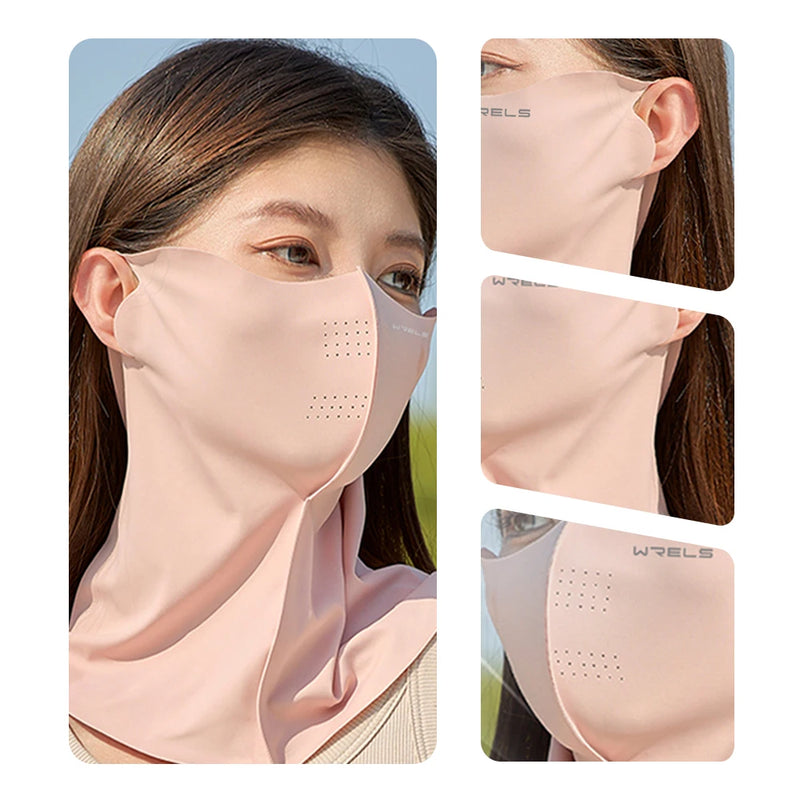 WRELS UV Sun Protection Face Mask Breathable UV Protection Traceless Face Protection Sun Mask Face Cover with Ear Loops Scarf
