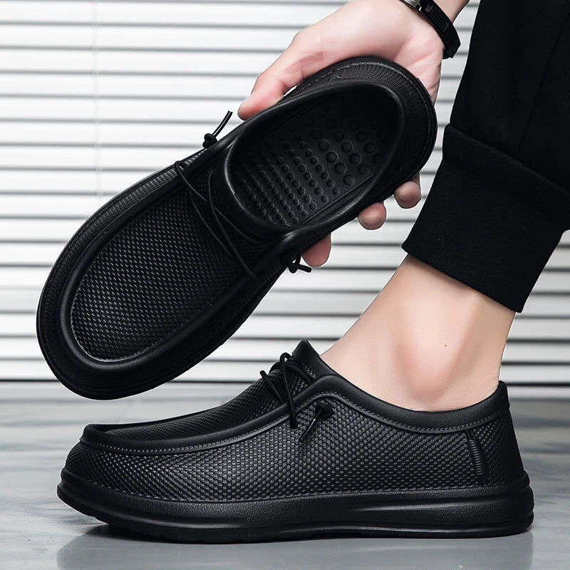 Hotel Chef Shoes Four Season Soft Sole Anti-Skid Oil-Proof Men Plus Size Kitchen Work Shoes Garden Shoes Labor Shoe Fishing Shoe
