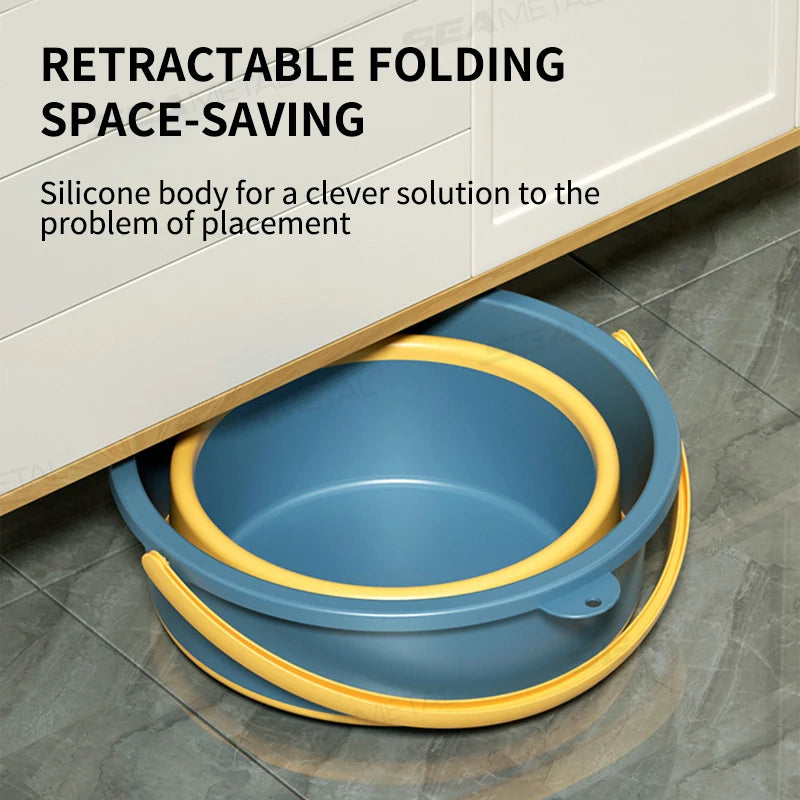 SEAMETAL Folding Portable Bucket Car Wash Fishing Bathroom Tool Silicone Bucket Outdoor Camping Household Supplies Car Home Tool
